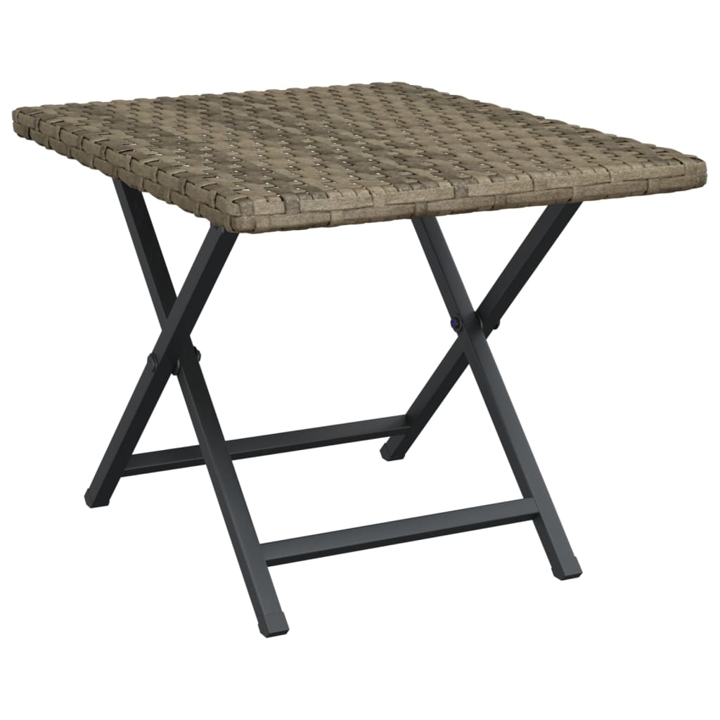 Folding Table 17.7&quot;X13.8&quot;X12.6&quot; Poly Rattan