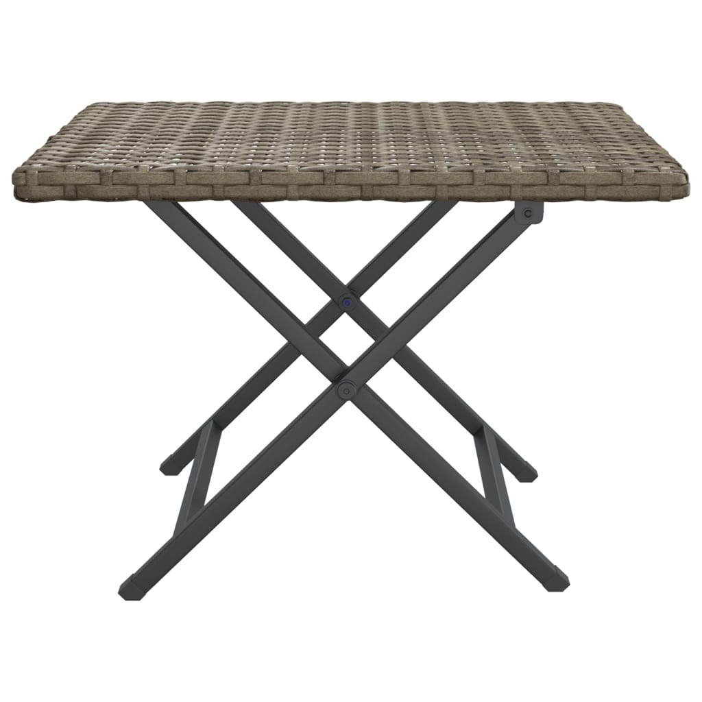 Folding Table 17.7&quot;X13.8&quot;X12.6&quot; Poly Rattan