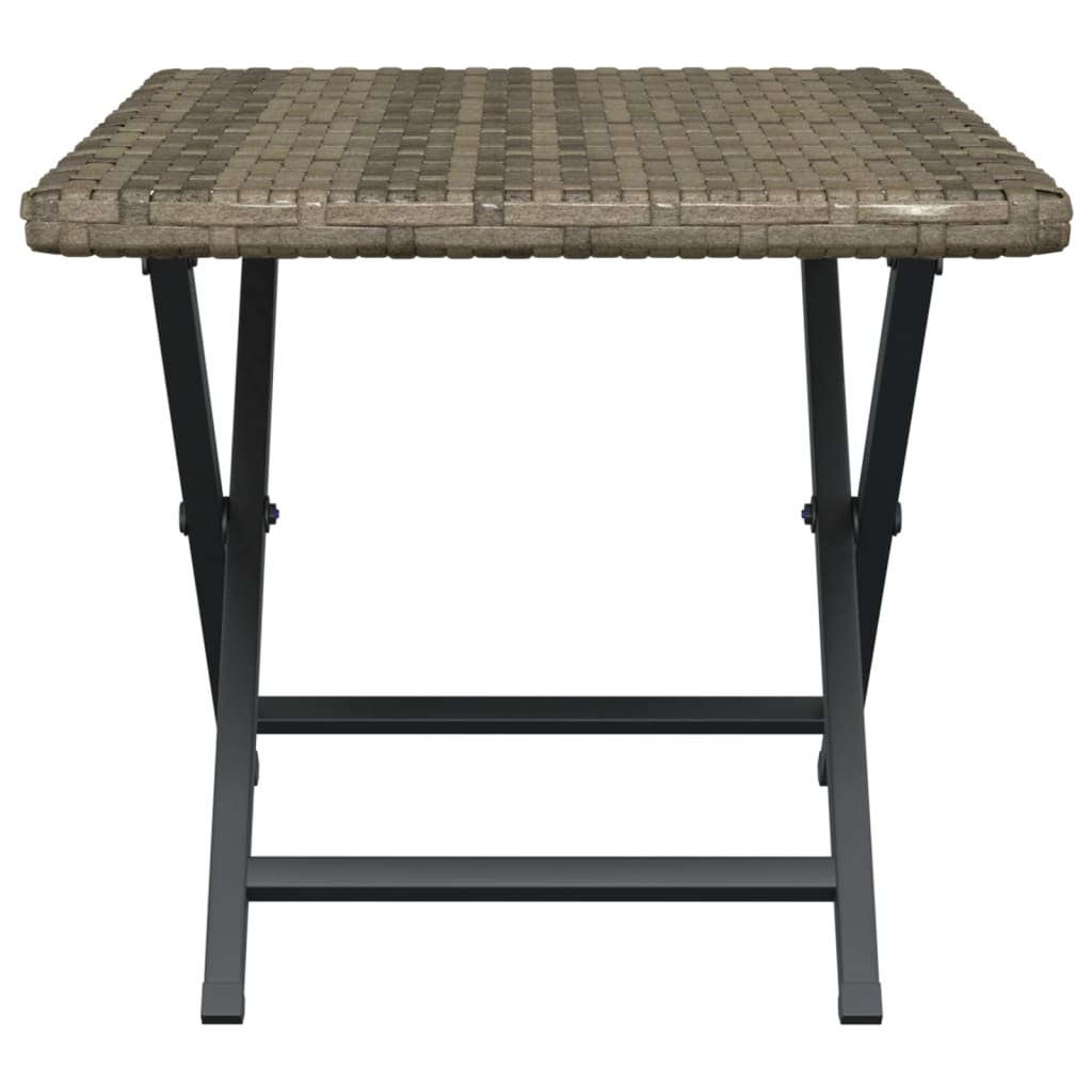 Folding Table 17.7&quot;X13.8&quot;X12.6&quot; Poly Rattan