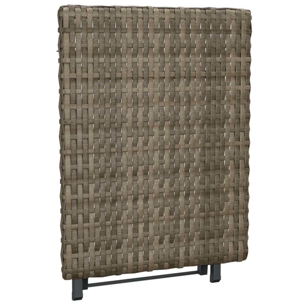 Folding Table 17.7&quot;X13.8&quot;X12.6&quot; Poly Rattan