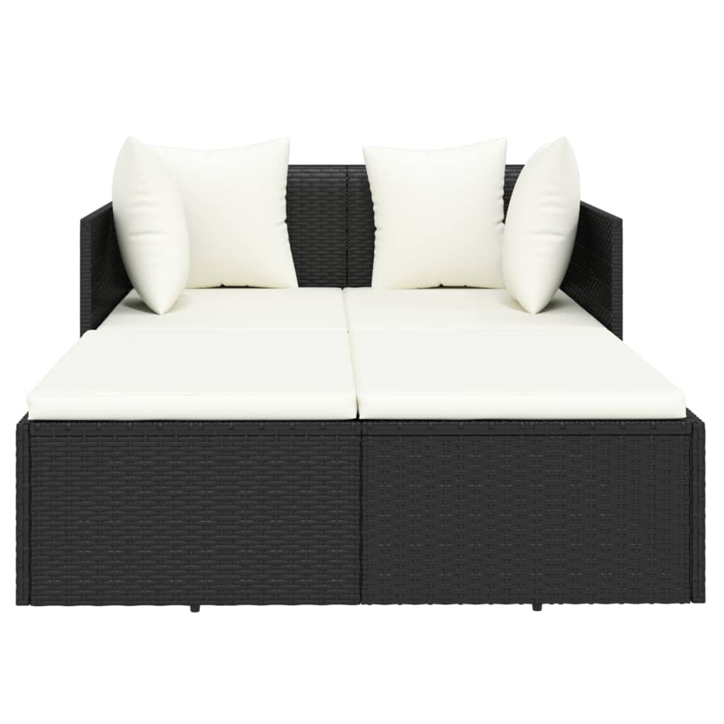 Sunbed With Cushions 71.7&quot;X46.5&quot;X24.8&quot; Poly Rattan