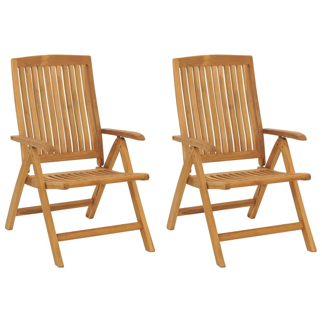 Reclining Patio Chairs 2 Pcs Solid Wood Teak