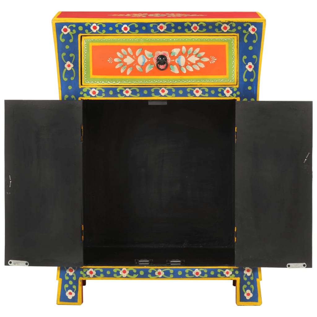 Hand Painted Sideboard 21.3&quot;X11.8&quot;X29.1&quot; Solid Wood Mango