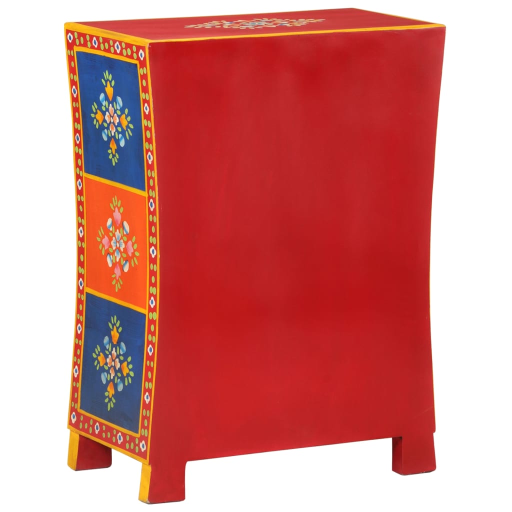 Hand Painted Sideboard 21.3&quot;X11.8&quot;X29.1&quot; Solid Wood Mango