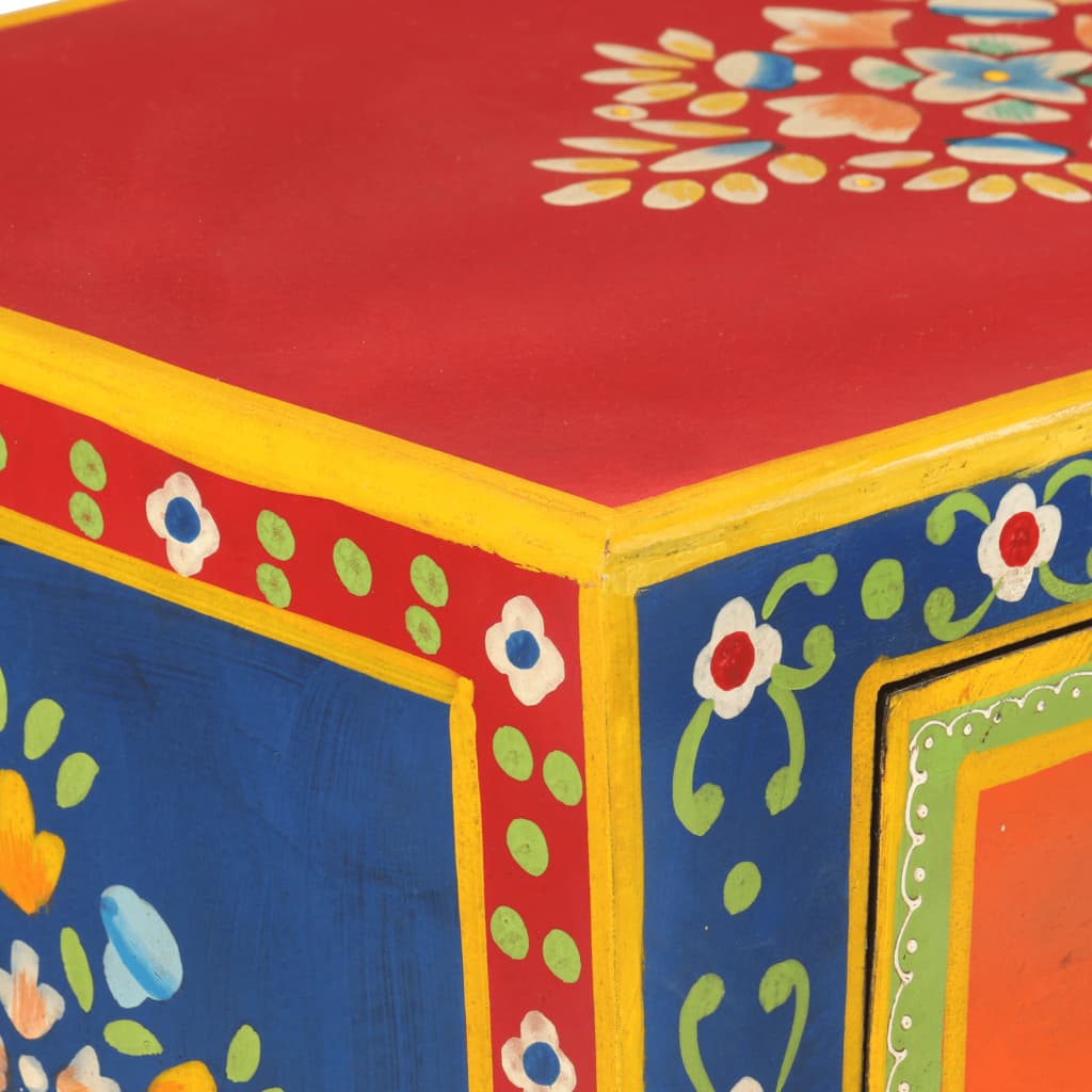 Hand Painted Sideboard 21.3&quot;X11.8&quot;X29.1&quot; Solid Wood Mango