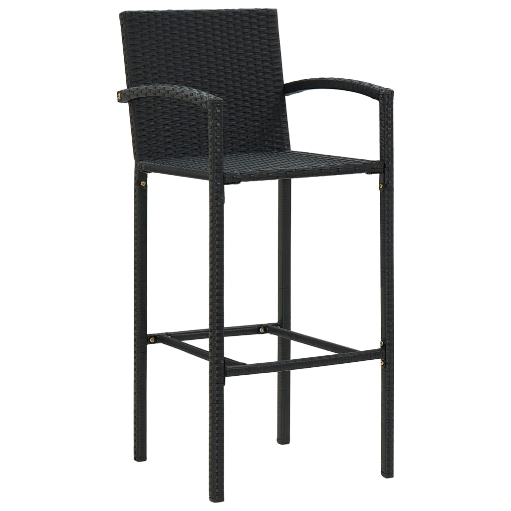 Bar Stools 2 Pcs Poly Rattan