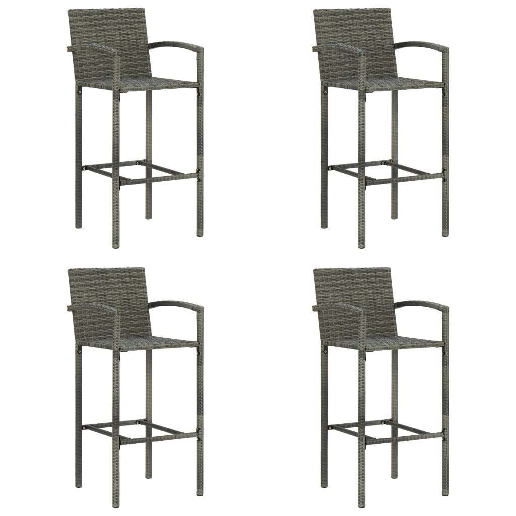 Bar Stools 2 Pcs Poly Rattan