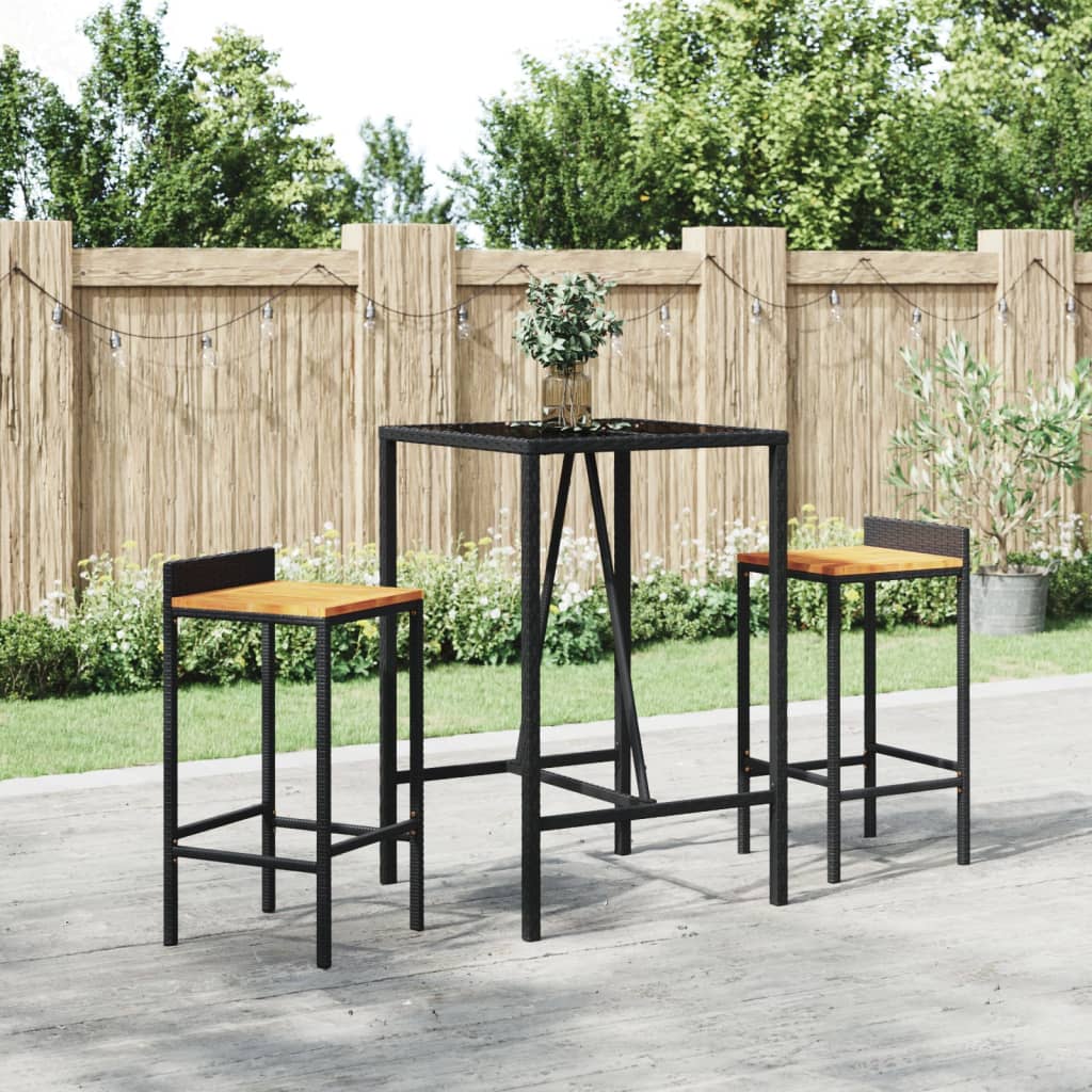 Patio Bar Table Poly Rattan