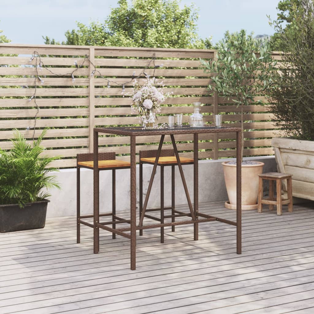 Patio Bar Table Poly Rattan