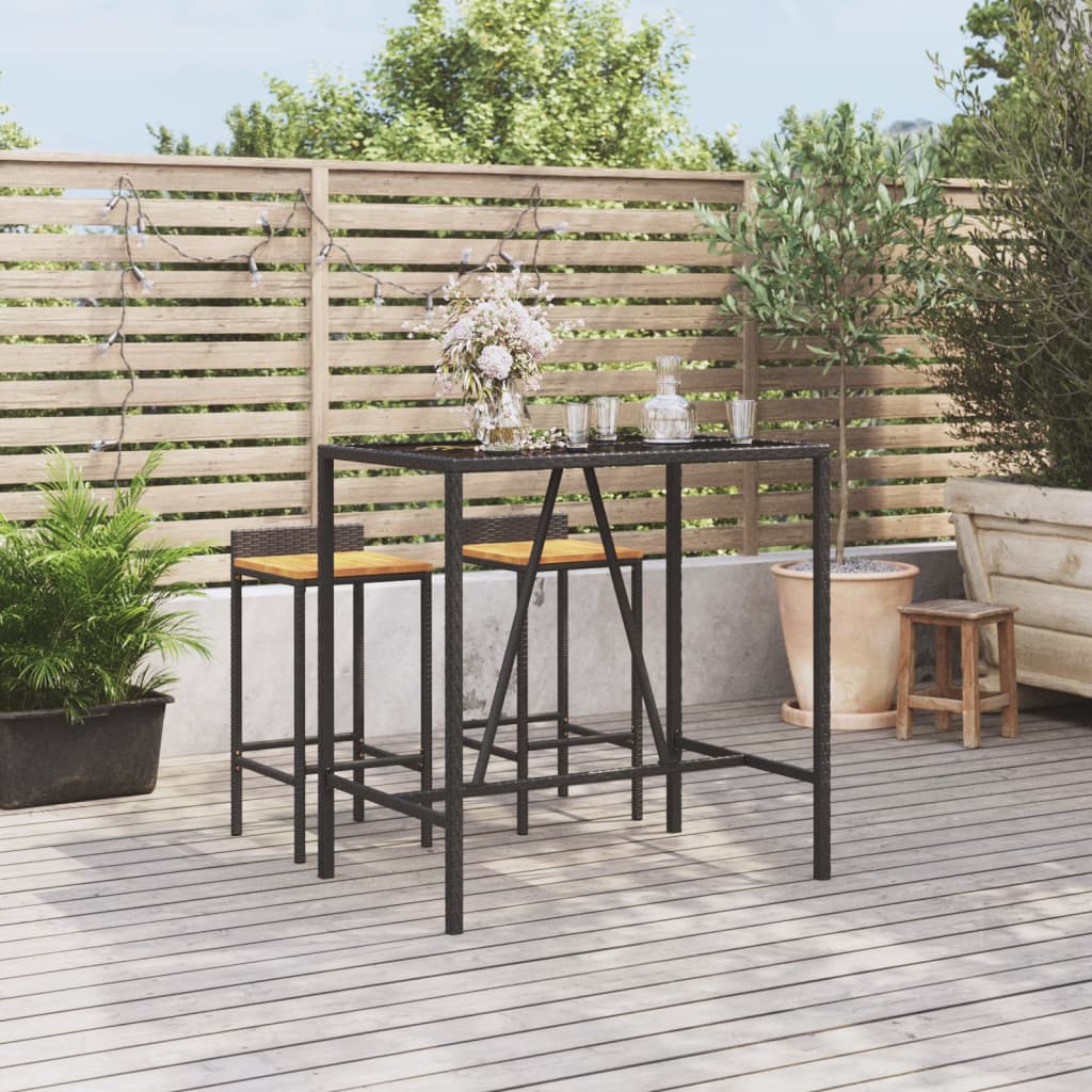 Patio Bar Table Poly Rattan