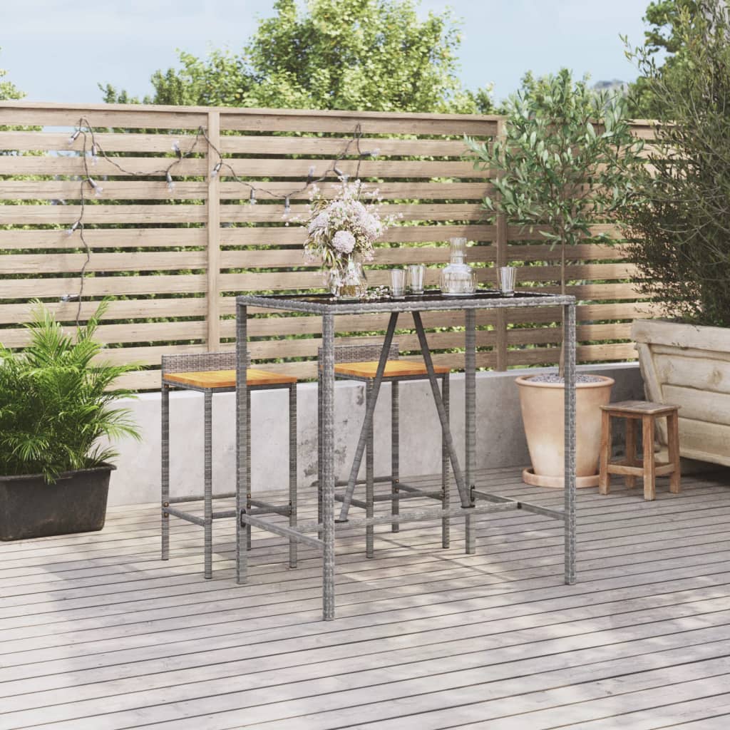 Patio Bar Table Poly Rattan