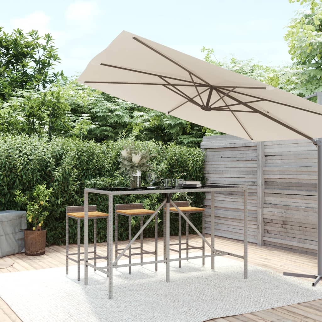 Patio Bar Table Poly Rattan