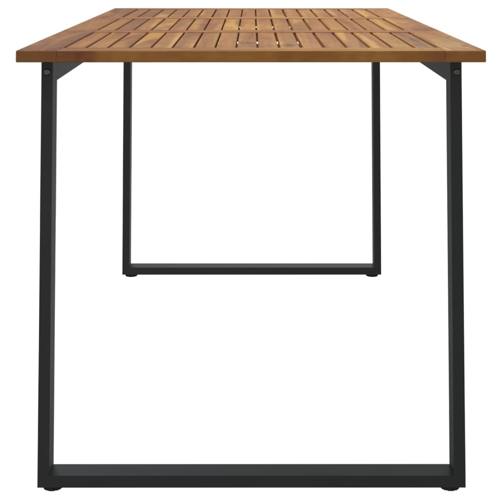 Patio Table With U-Shaped Legs Solid Wood Acacia