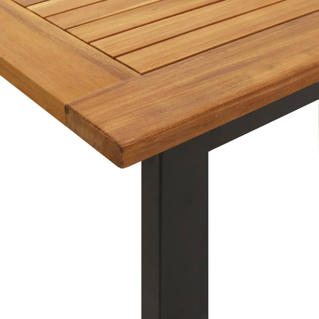 Patio Table With U-Shaped Legs Solid Wood Acacia