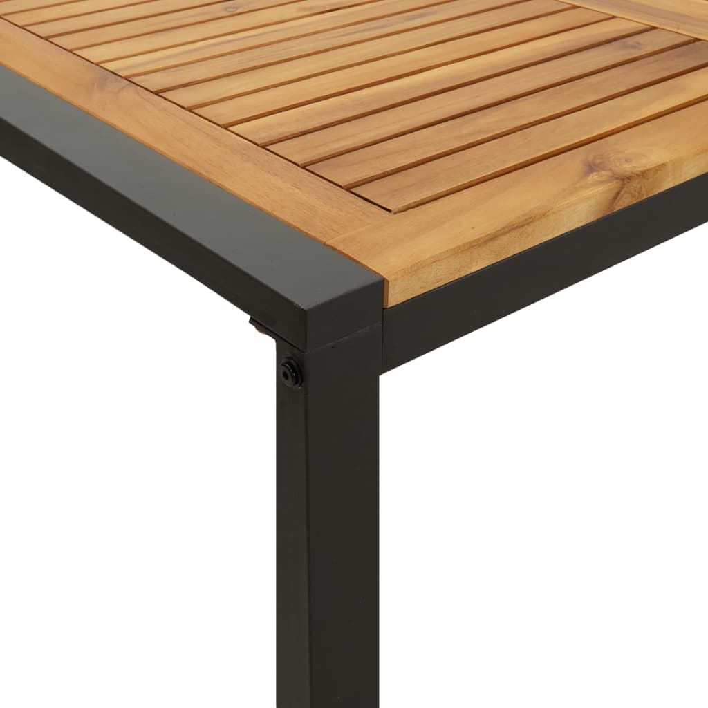 Patio Table With U-Shaped Legs Solid Wood Acacia