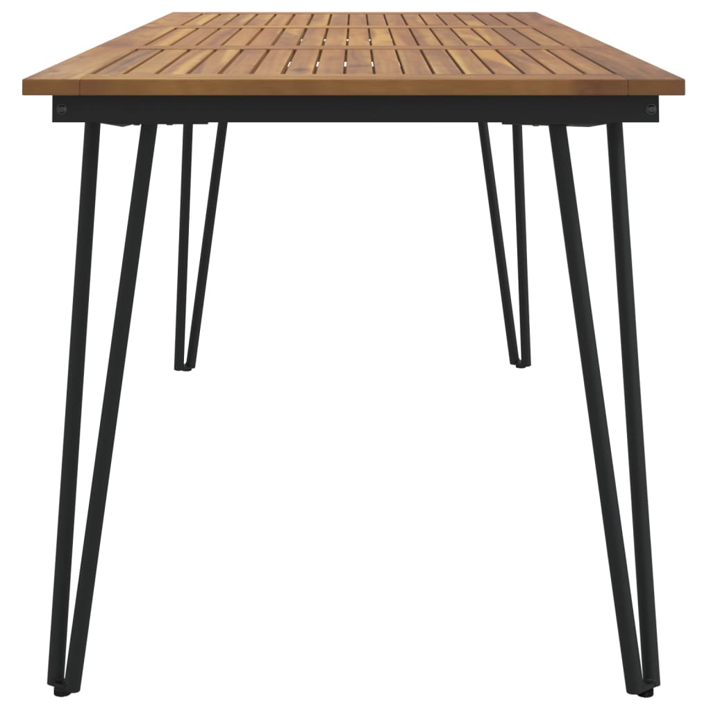 Patio Table With Hairpin Legs Solid Wood Acacia