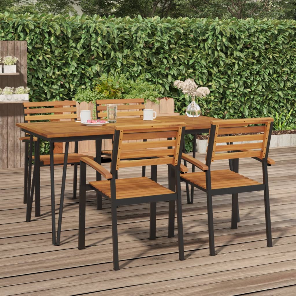 Patio Table With Hairpin Legs Solid Wood Acacia