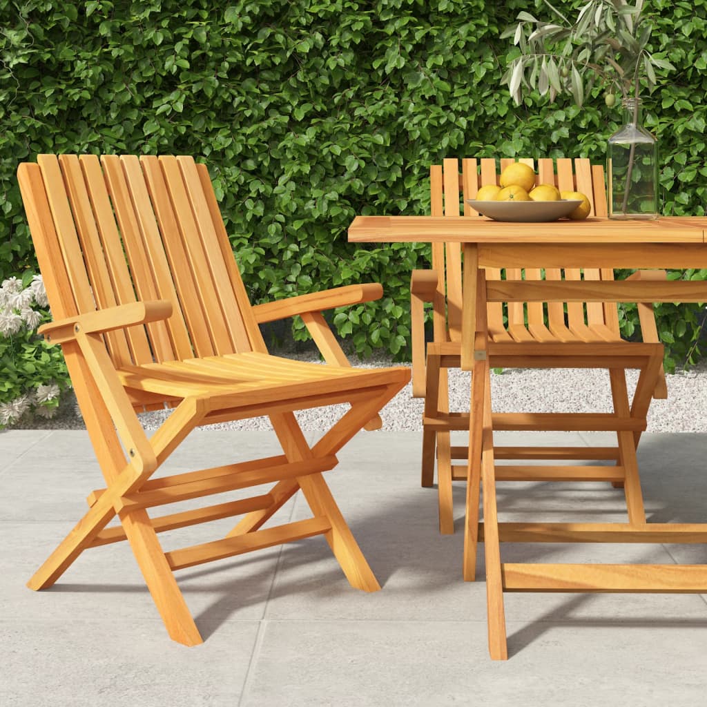 Folding Patio Chairs 2 Pcs 24&quot;X26.4&quot;X35.4&quot; Solid Wood Teak