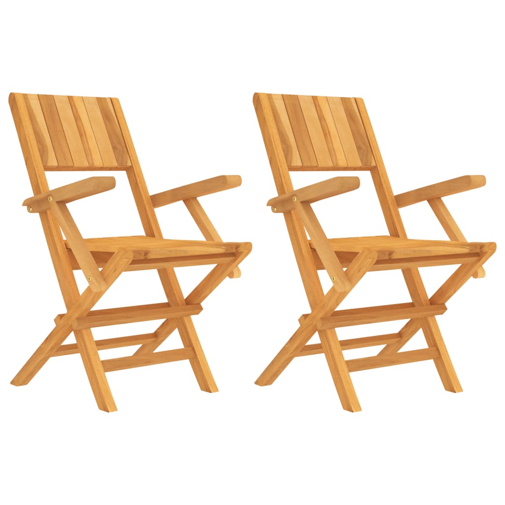 Folding Patio Chairs 2 Pcs 21.7&quot;X24&quot;X35.4&quot; Solid Wood Teak