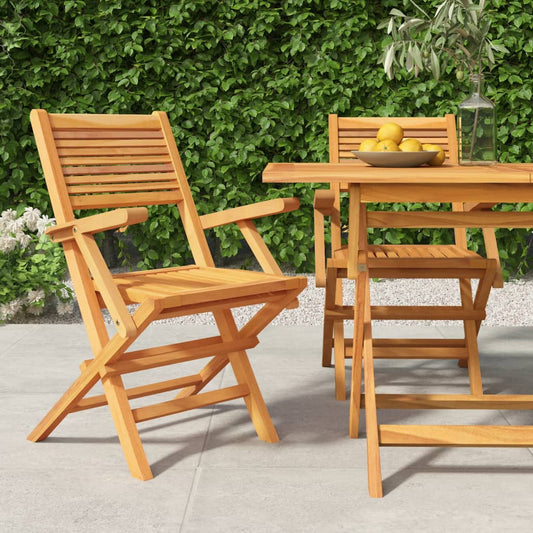 Folding Patio Chairs 2 Pcs 21.7&quot;X24.4&quot;X35.4&quot; Solid Wood Teak