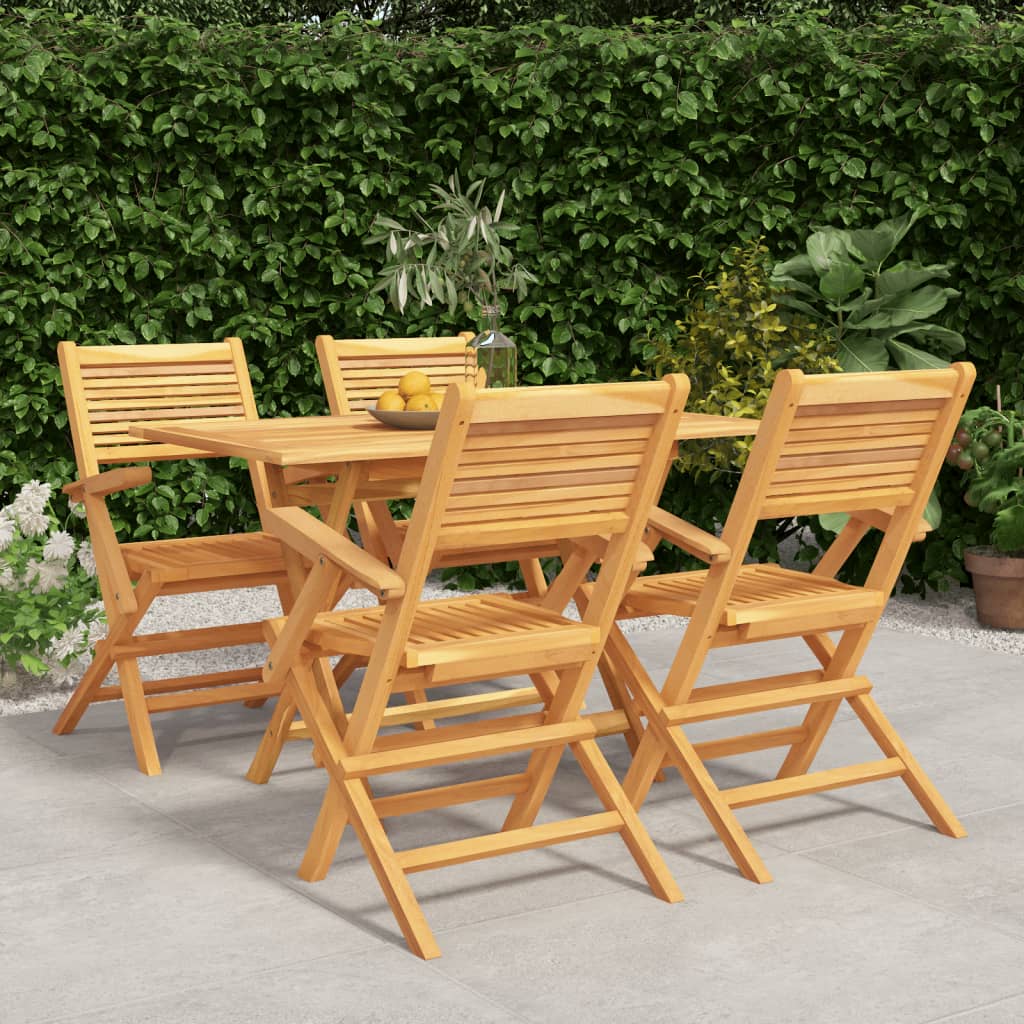 5 Piece Patio Dining Set Solid Wood Teak