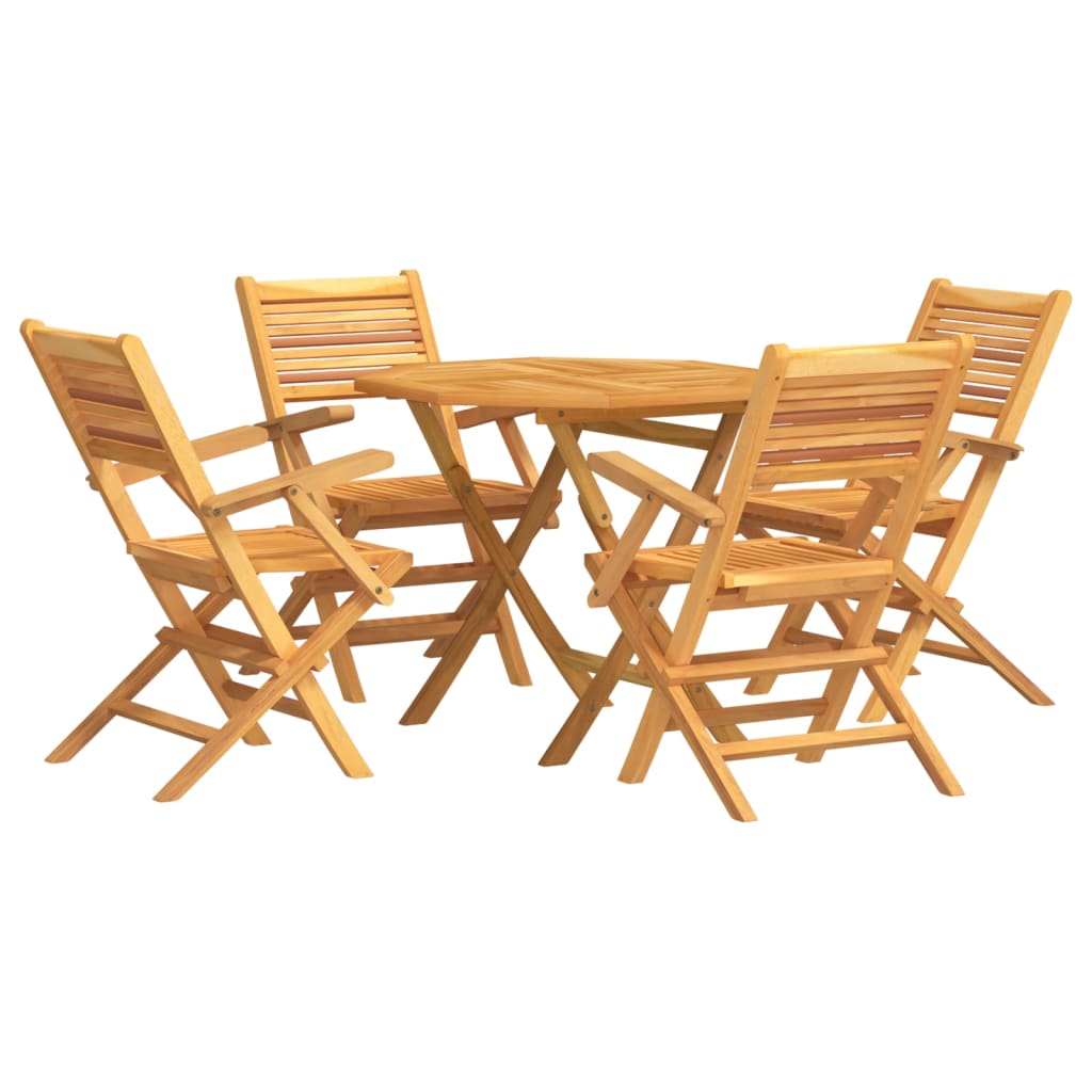 5 Piece Patio Dining Set Solid Wood Teak