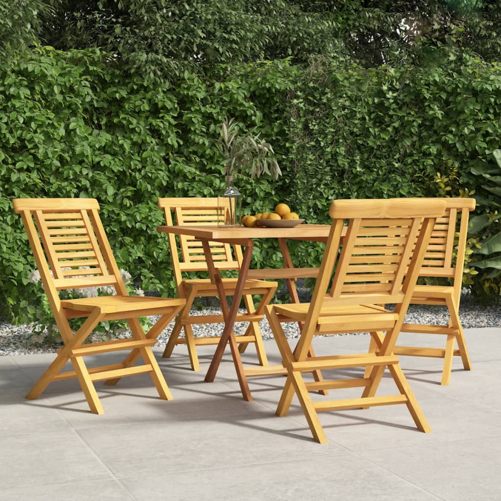 Folding Patio Chairs 2 Pcs 22&quot;X24.8&quot;X35.4&quot; Solid Wood Teak