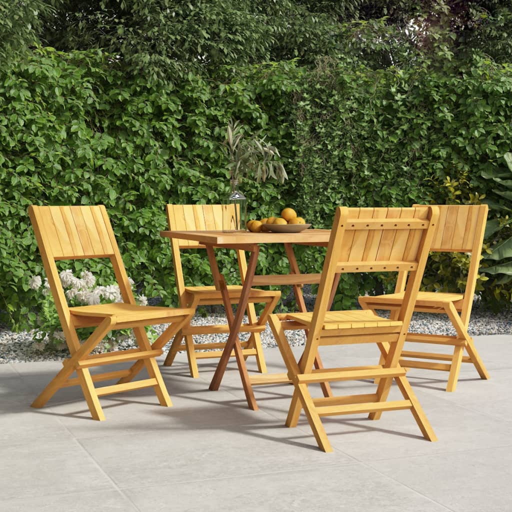 Folding Patio Chairs 2 Pcs 21.7&quot;X24&quot;X35.4&quot; Solid Wood Teak