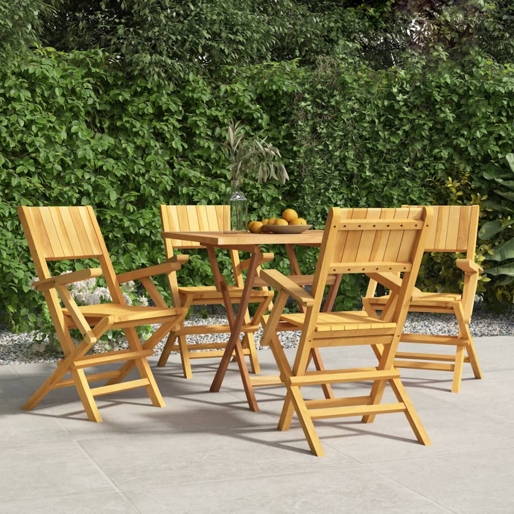 Folding Patio Chairs 2 Pcs 21.7&quot;X24&quot;X35.4&quot; Solid Wood Teak