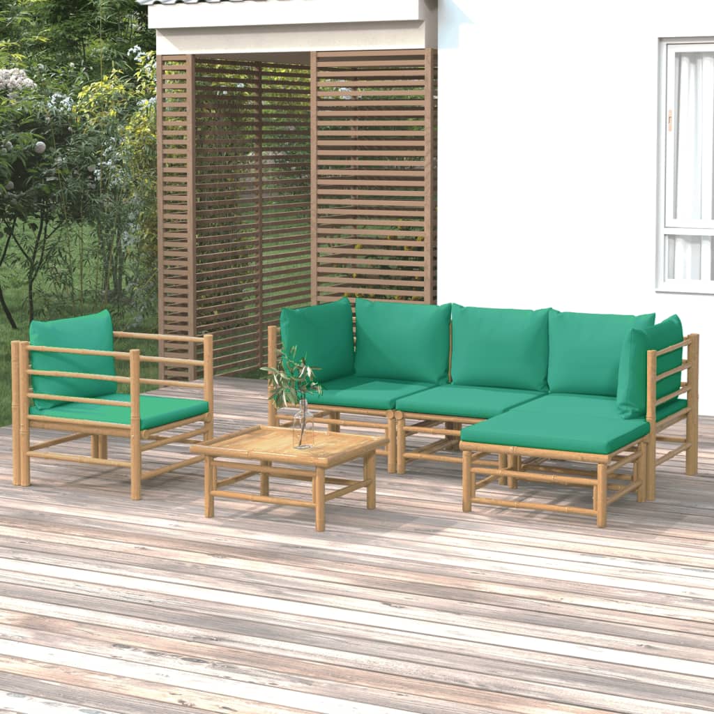 3 Piece Patio Lounge Set With Cushions Bamboo