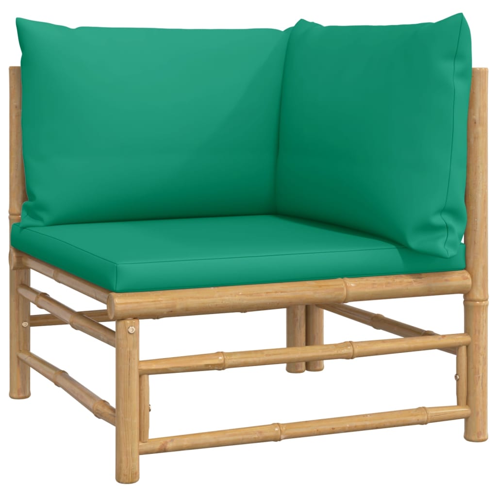 3 Piece Patio Lounge Set With Cushions Bamboo