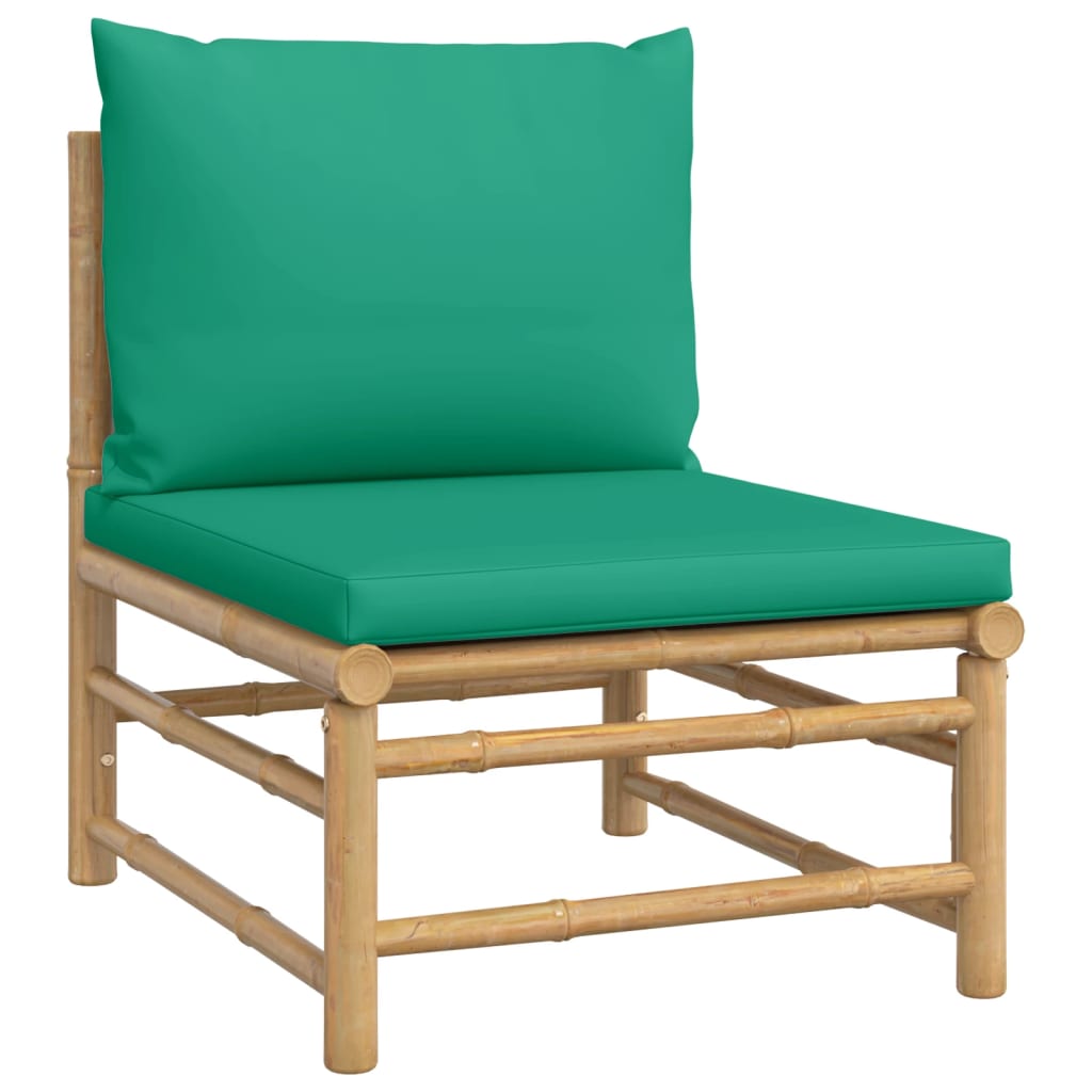 3 Piece Patio Lounge Set With Cushions Bamboo