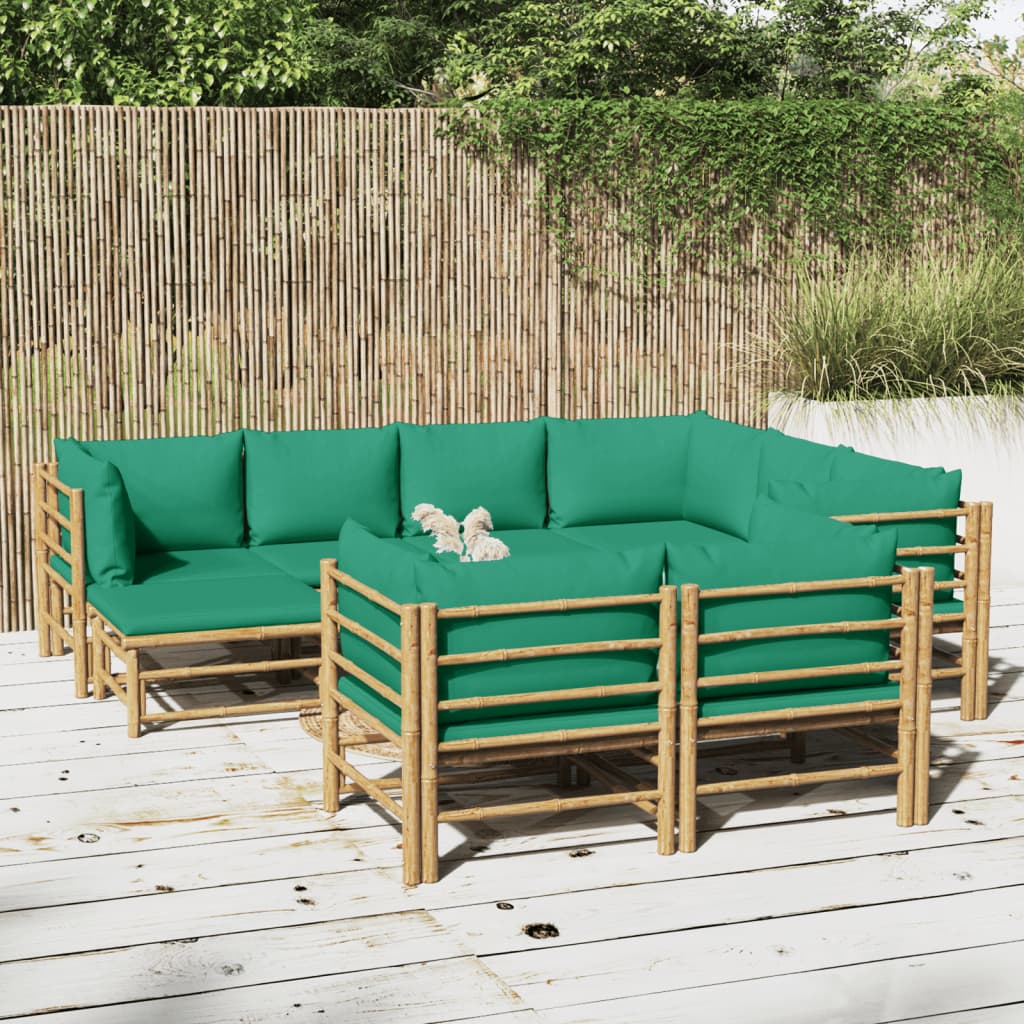 3 Piece Patio Lounge Set With Cushions Bamboo