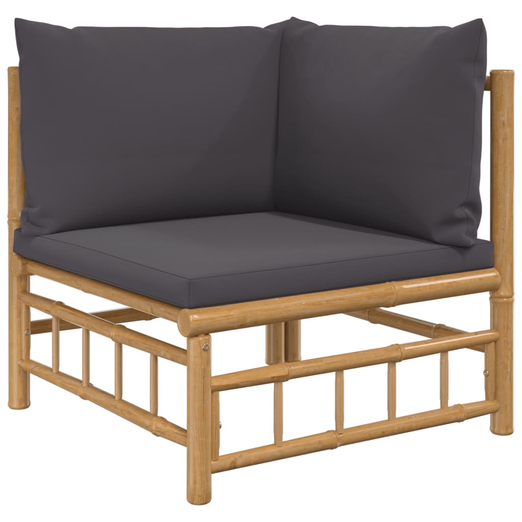 3 Piece Patio Lounge Set With Cushions Bamboo