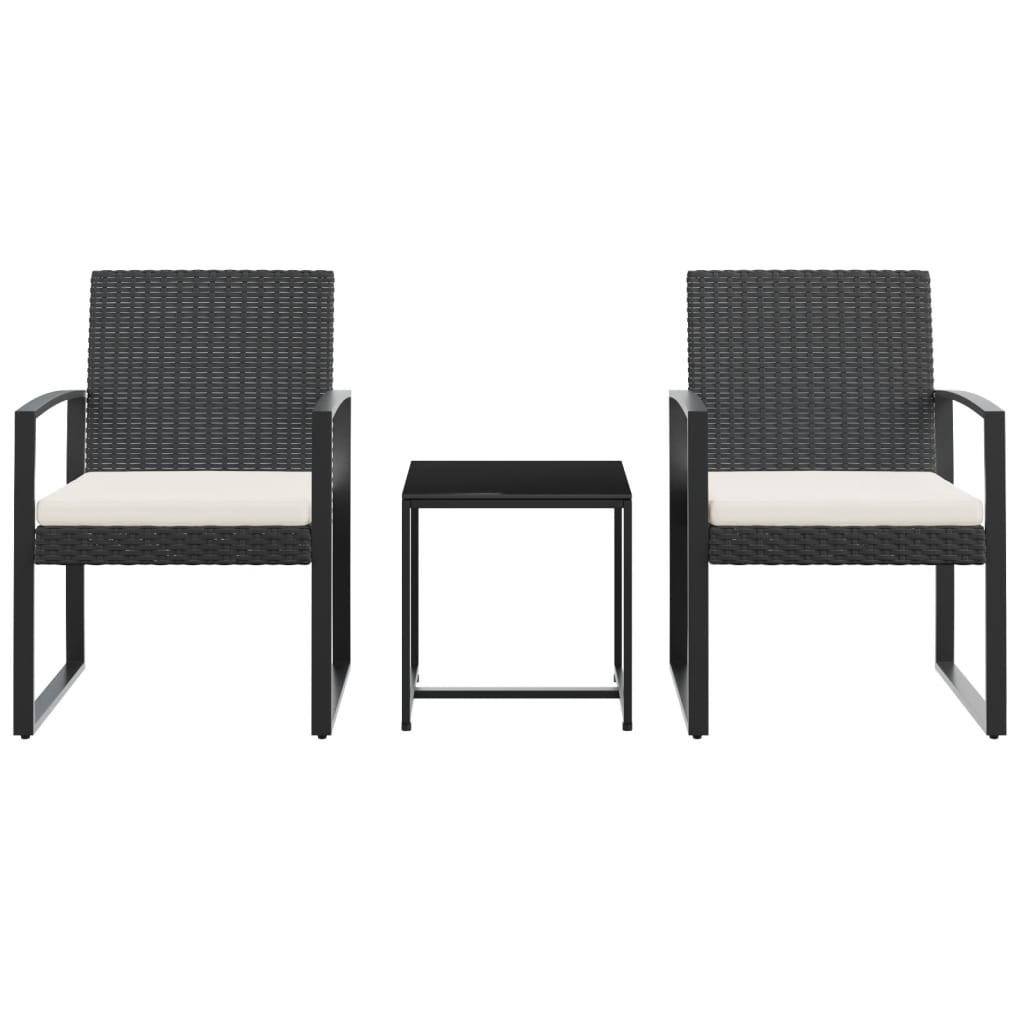 3 Piece Patio Dining Set With Cushions Pp Rattan