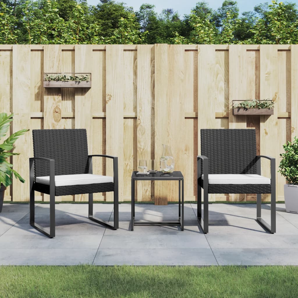 3 Piece Patio Dining Set With Cushions Pp Rattan