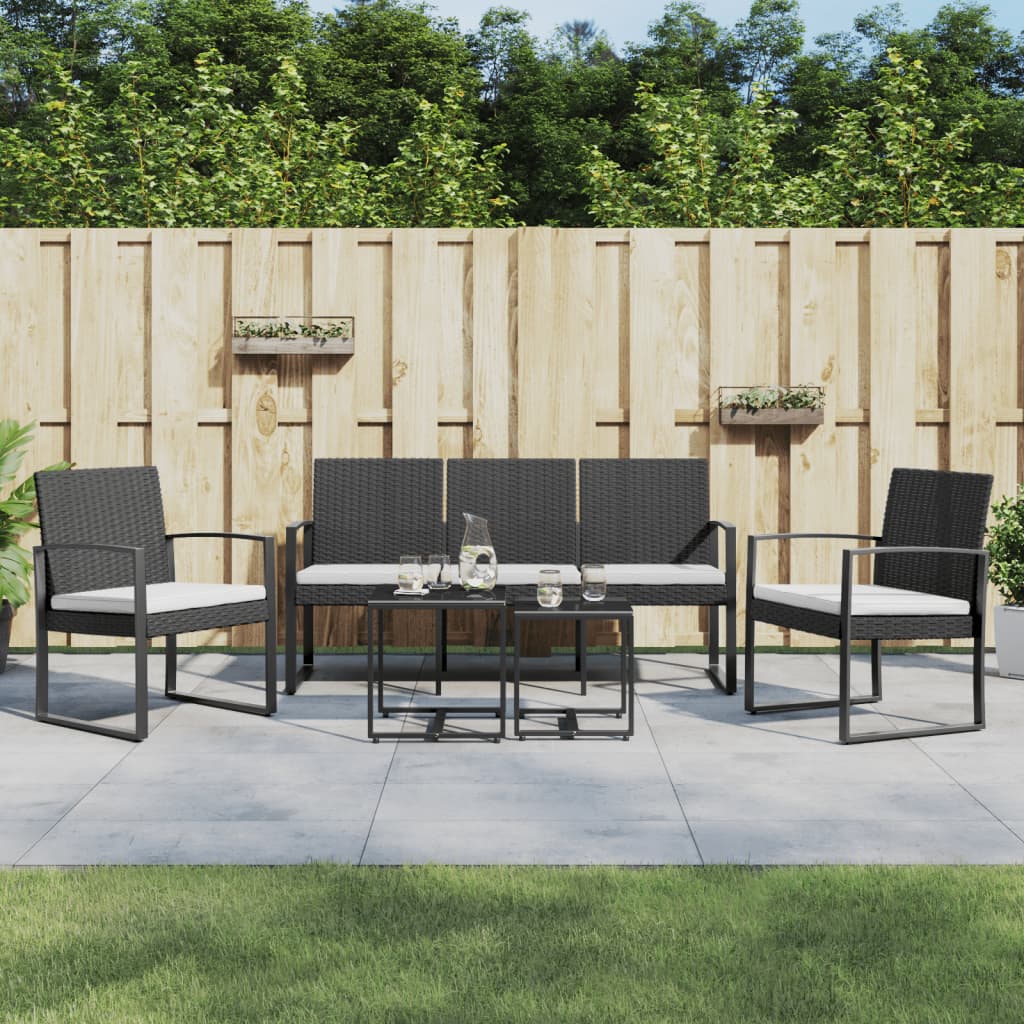 5 Piece Patio Dining Set With Cushions Pp Rattan