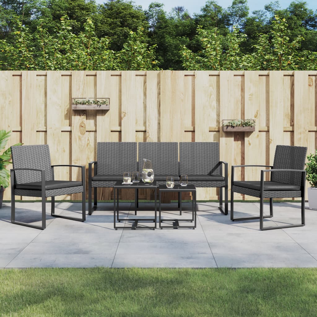 5 Piece Patio Dining Set With Cushions Pp Rattan