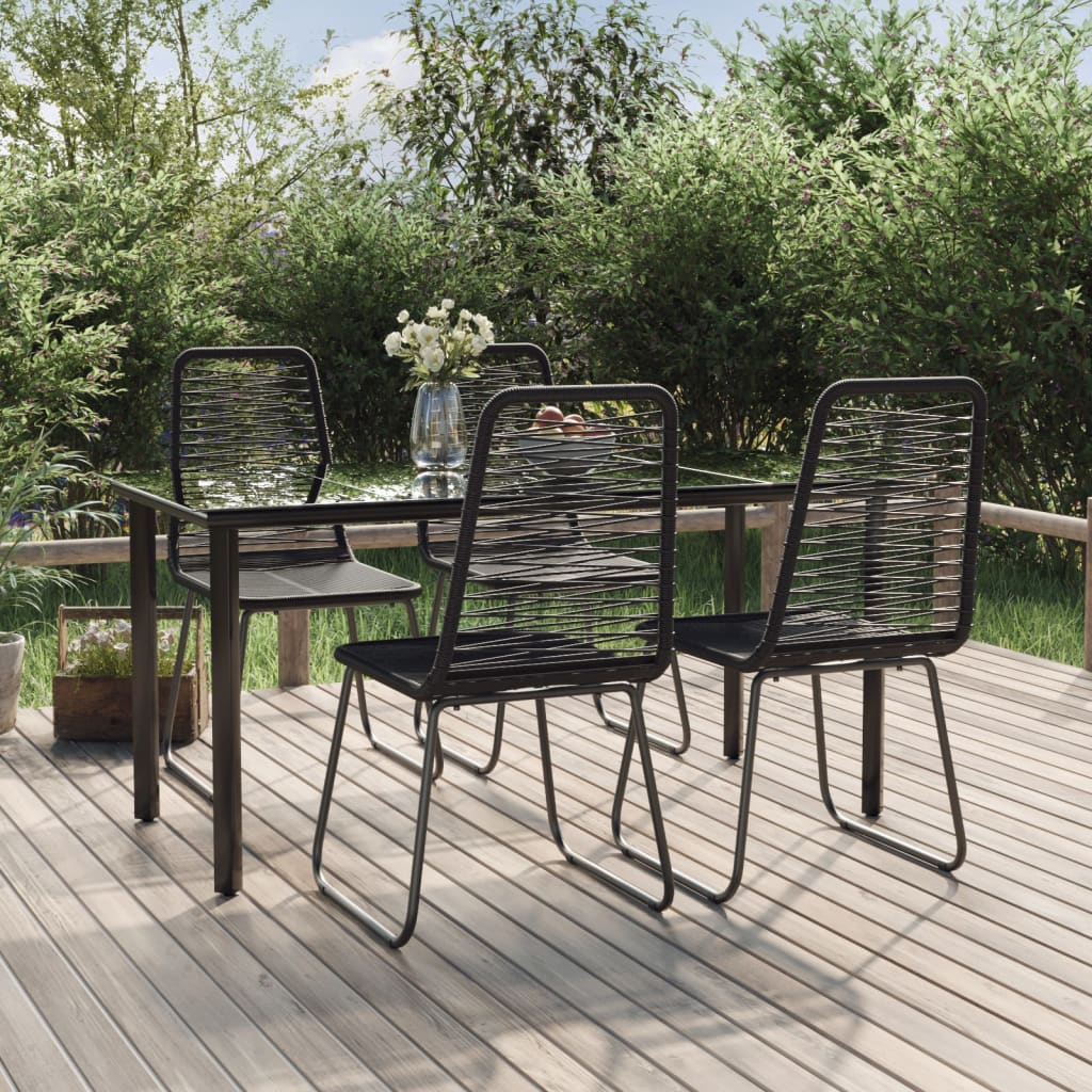 3 Piece Patio Dining Set Black