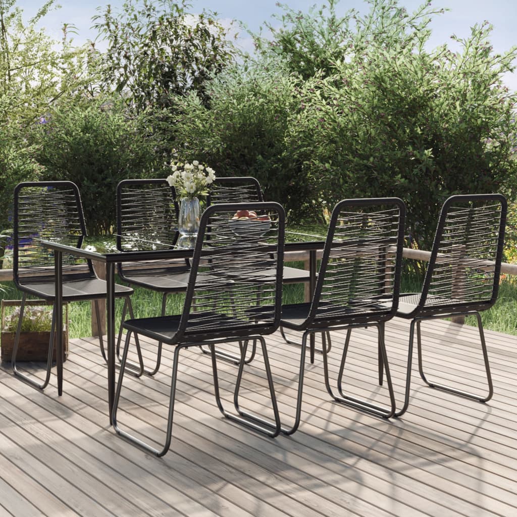 5 Piece Patio Dining Set Black