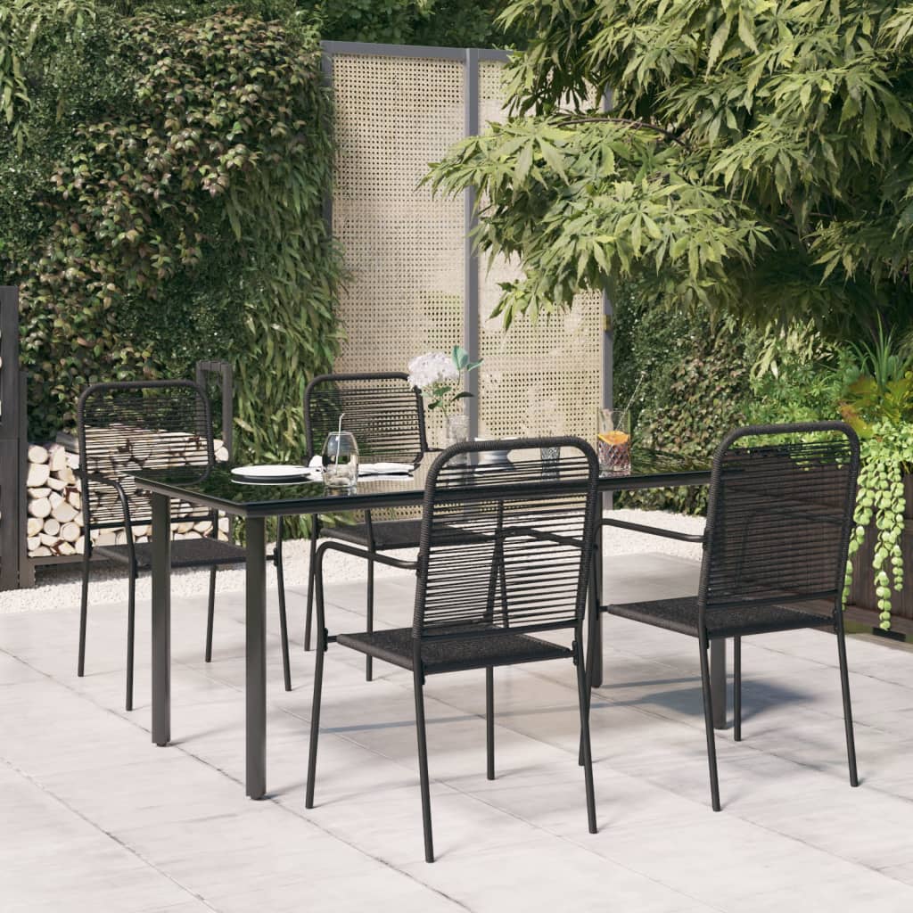 3 Piece Patio Dining Set Black