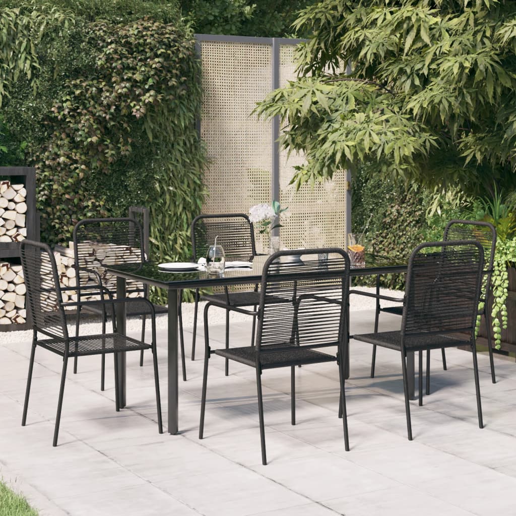 3 Piece Patio Dining Set Black