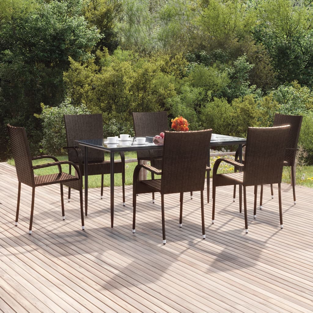 5 Piece Patio Dining Set Poly Rattan