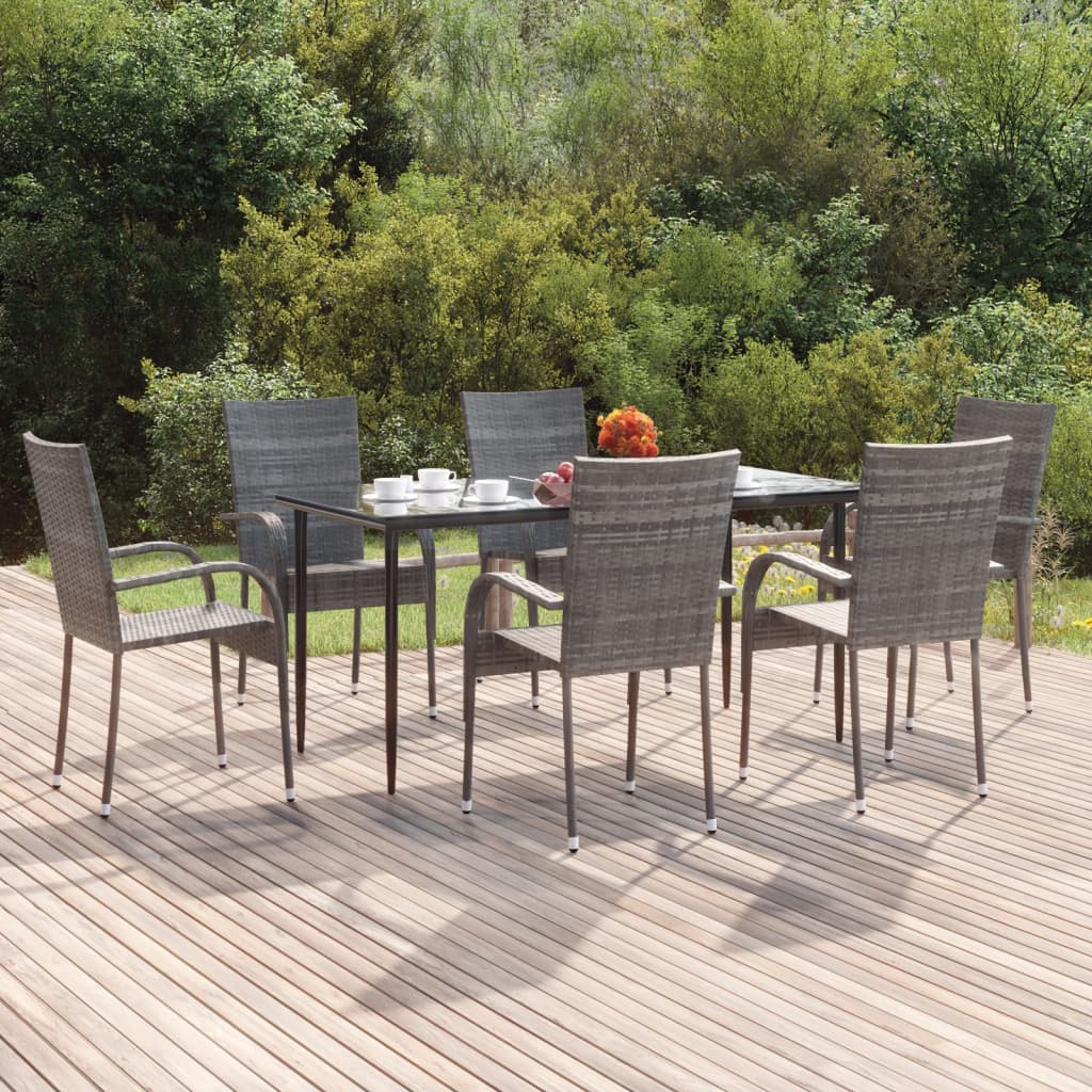 5 Piece Patio Dining Set Poly Rattan