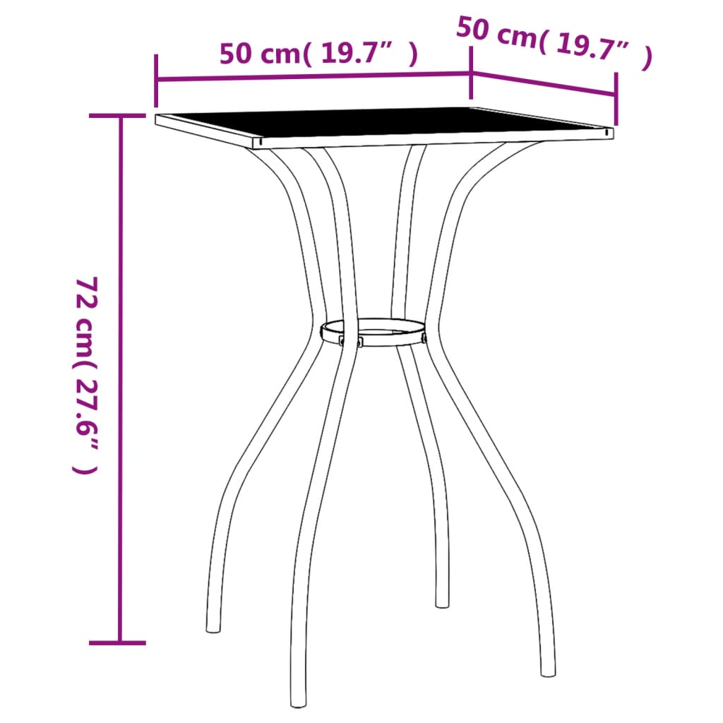 Patio Table Anthracite Steel Mesh