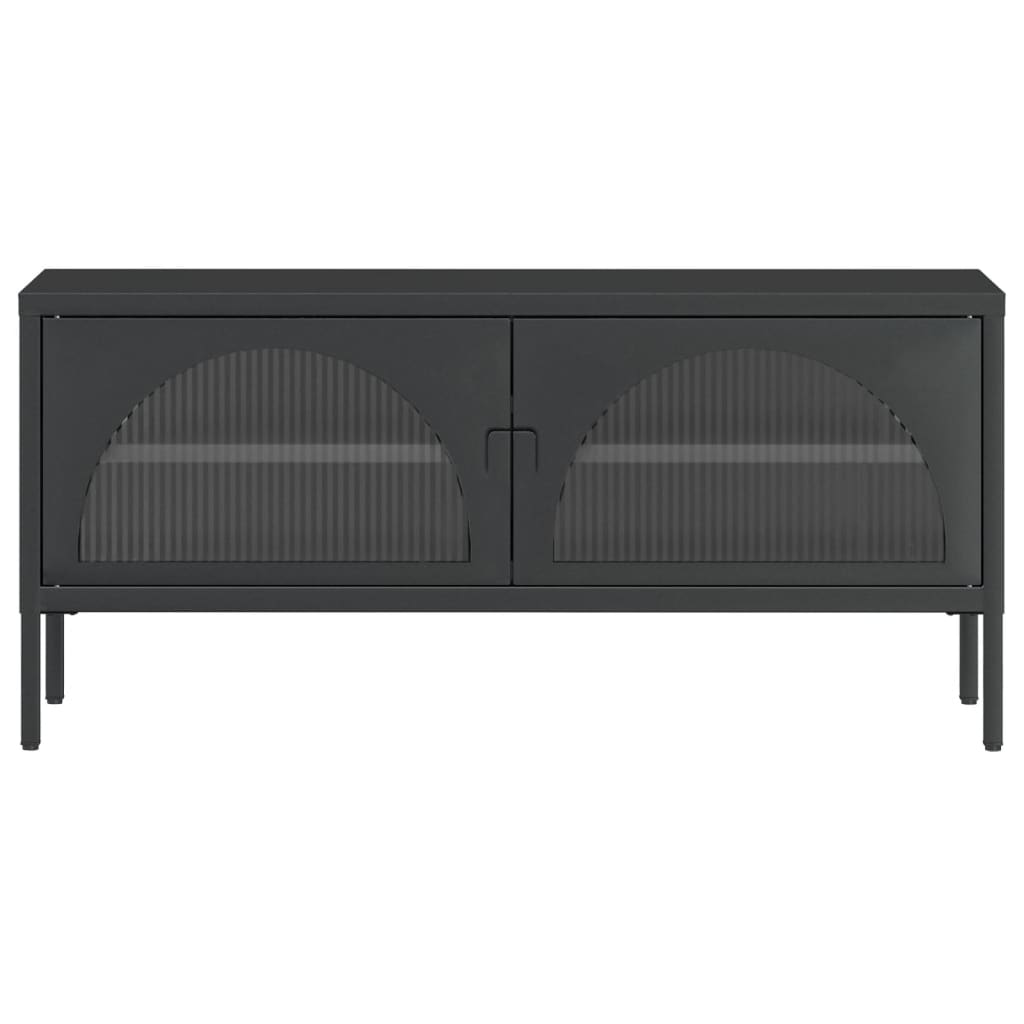 Tv Stand Black 41.3&quot;X13.8&quot;X19.7&quot; Glass And Steel