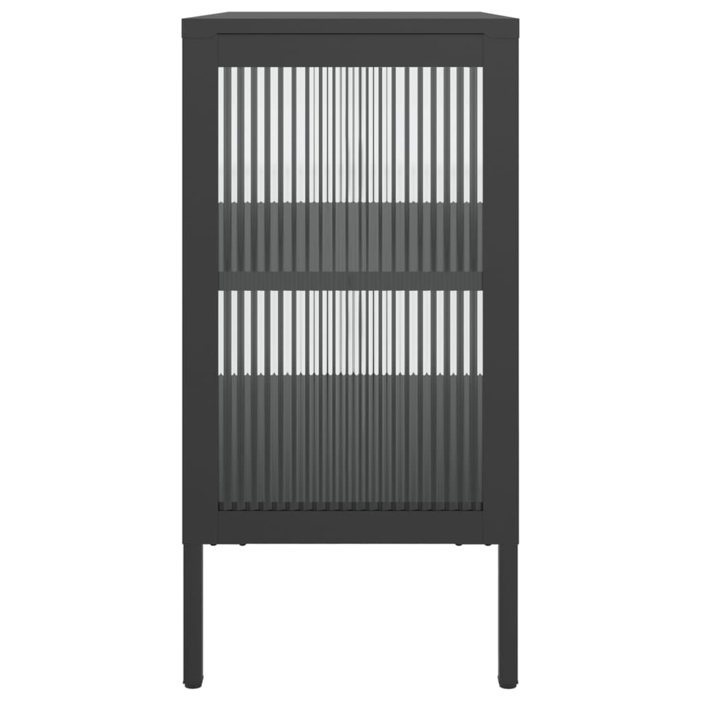 Sideboard Black 27.6&quot;X13.8&quot;X27.6&quot; Glass And Steel