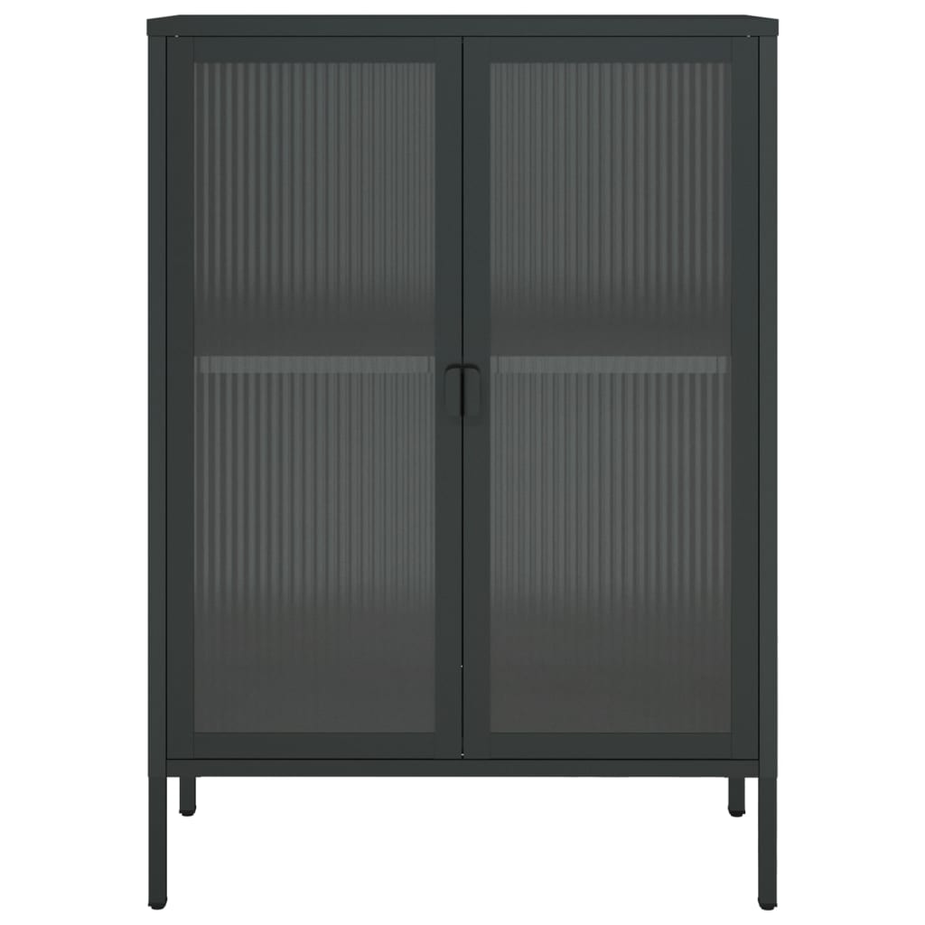 Sideboard Black 29.5&quot;X13.8&quot;X41.3&quot; Glass And Steel