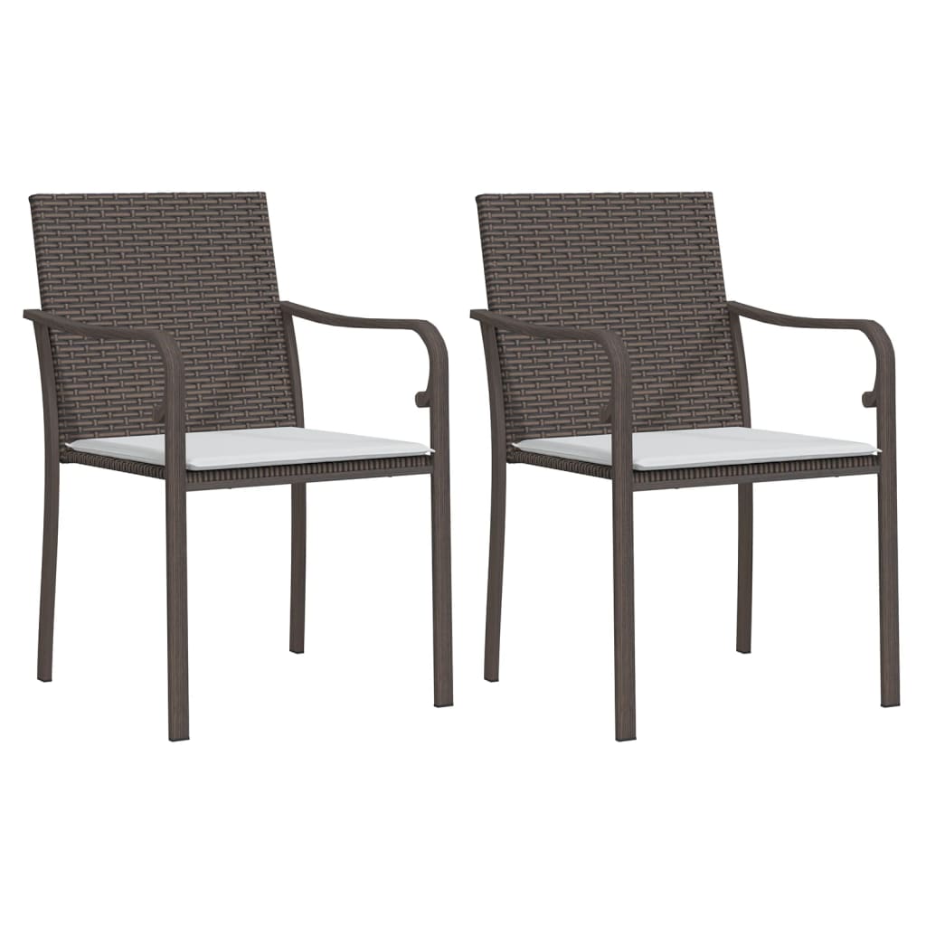 Patio Chairs With Cushions 2 Pcs 22&quot;X23.2&quot;X33.1&quot; Poly Rattan