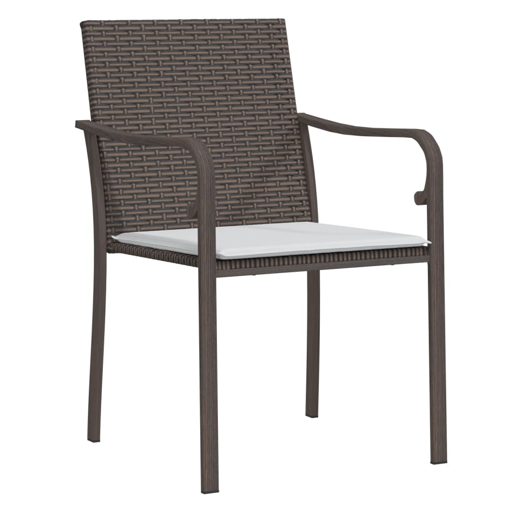 Patio Chairs With Cushions 2 Pcs 22&quot;X23.2&quot;X33.1&quot; Poly Rattan